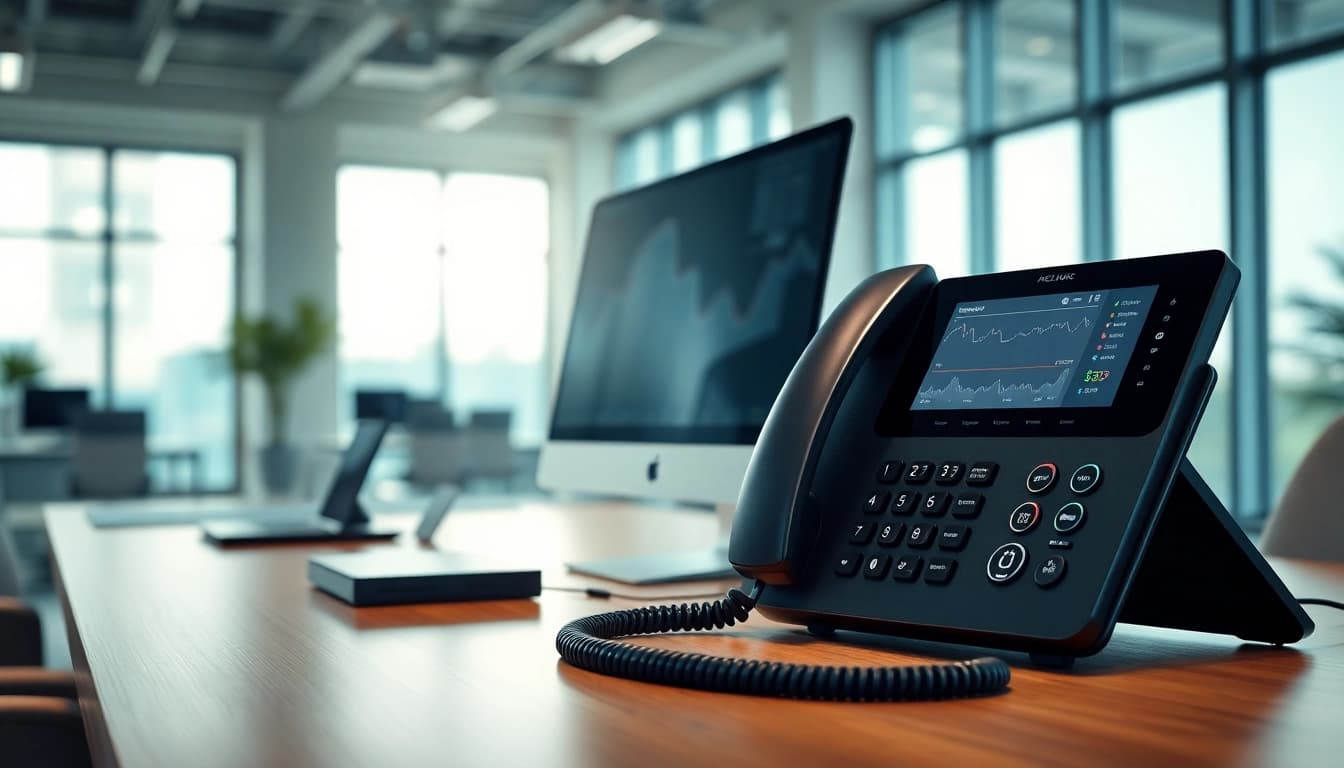 Engaging office scene featuring call recording technology in a modern workspace.