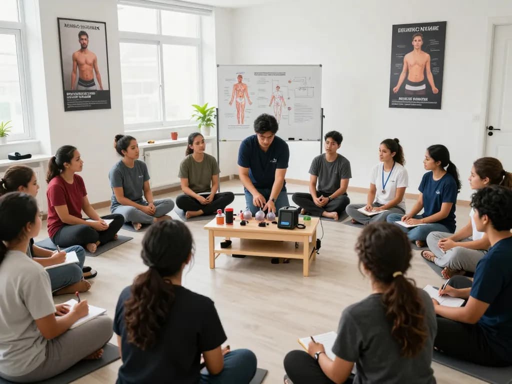 Students learning the hijama course UK in an engaging training studio with hands-on demonstrations of cupping techniques.