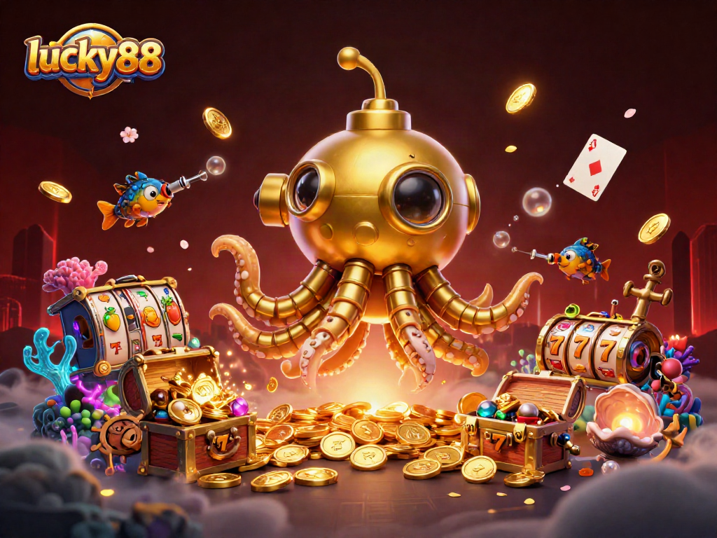 Experience thrilling gameplay with lucky88 slot featuring vibrant symbols submerged in treasure.