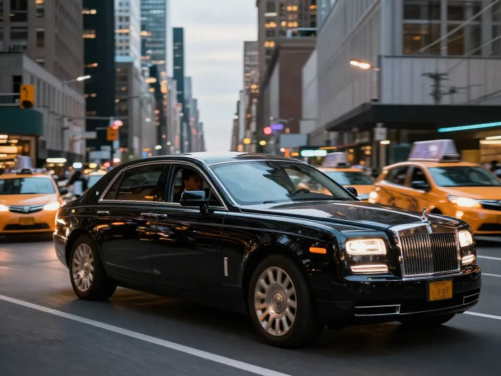 Experience premium black car service NYC with a professional chauffeur in a stylish black sedan.