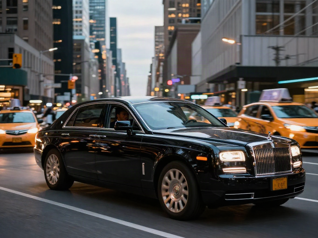 Experience premium black car service NYC with a professional chauffeur in a stylish black sedan.