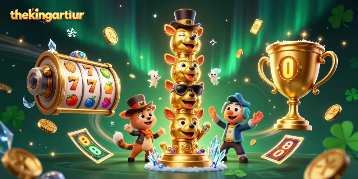 Engage with thekingarthur's vibrant bonus buy slots, featuring dynamic 3D casino elements.