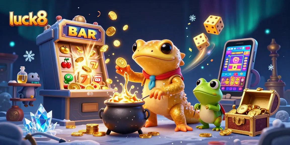 Join the luck8 adventure, where a golden salamander transforms metals into treasure amidst casino excitement.
