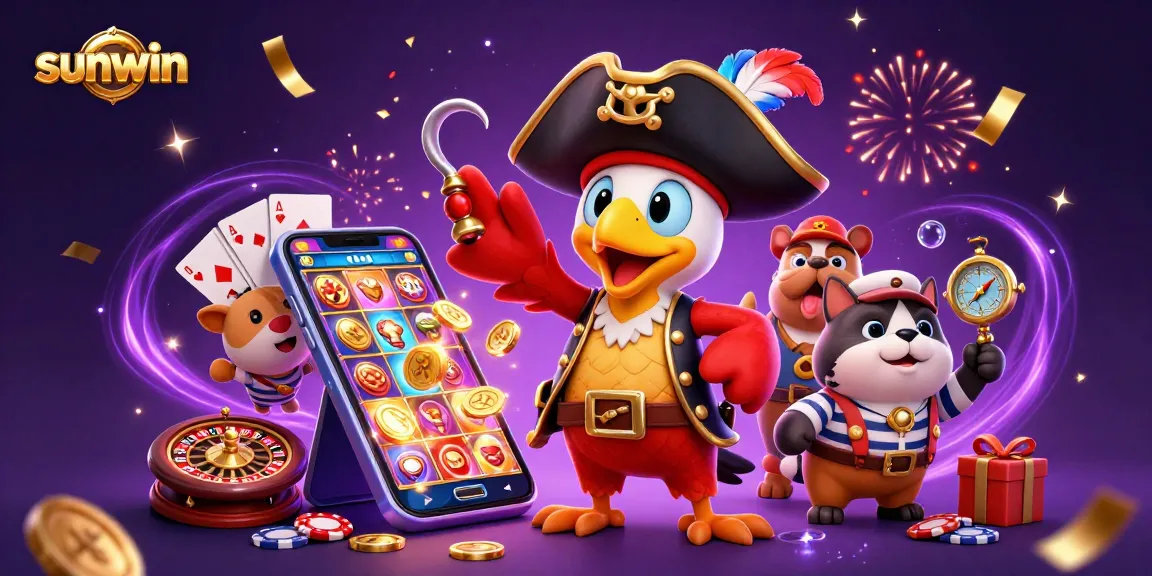 Experience thrilling adventures at sunwin with pirates and casino games in this vibrant scene.