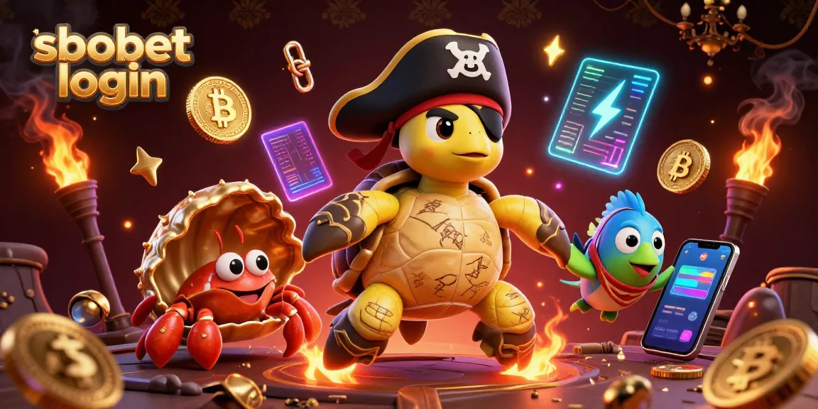 Experience the thrilling sbobet login process with our colorful, dynamic casino-themed illustration.